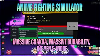 Anime Fighting Simulator script  MASSIVE CHAKRA MASSIVE DURABILITY INF YEN amp MORE  OP SCRIPT [upl. by Htbazile294]