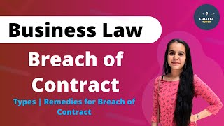 Breach of Contract  Types  Remedies for Breach of Contract  Business Law  Study at Home with me [upl. by Ayotna469]