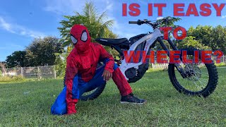 LEARNING HOW TO WHEELIE ELECTRIC DIRT BIKE SEGWAY X160  HALLOWEEN SPIDERMAN COSTUME [upl. by Emarej939]