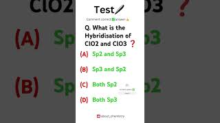 What is the Hybridisation of ClO2 and ClO3 neet jee shorts youtubeshorts chemistry science [upl. by Enelyar]