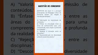 Conhecimento pedagógico concurso pedagogia concursopublico concursoparaprofessor [upl. by Einahpet]