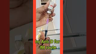 Injection Anti D intramuscular route trending treatment ytshorts [upl. by Leopoldeen]