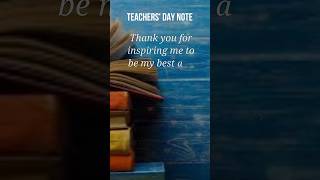 Thank You Note for Teachers  Happy Teacher Day  Teachers Day Wishes Shorts happyteachersday [upl. by Aiciruam592]