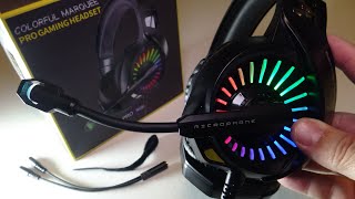 ZIUMIER Gaming Headset with Microphone PS4 Headset Xbox One Headset with RGB Light [upl. by Casabonne288]