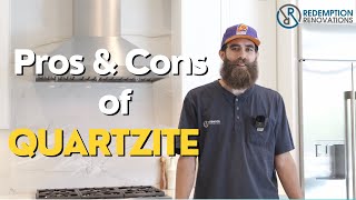 Quartzite Countertop Installation Tips  Full Backsplash and Waterfall Island [upl. by Elnukeda795]