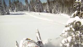 ski doo summit 800r XP xrs hillclimb Edition hill climbing fresh snow side hilling side hill [upl. by Grath]