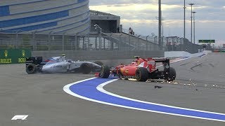 Bottas And Raikkonen Collide  2015 Russian Grand Prix [upl. by Mason]