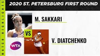 Maria Sakkari vs Vitalia Diatchenko  2020 St Petersburg First Round  WTA Highlights [upl. by Arabelle]