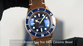 Aquatico Bronze Sea Star Blue Ceramic Bezel [upl. by Ime758]