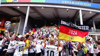 🇩🇪 Deutsche Fans feiern 20 in Stuttgart I EURO 2024 I Cannstatter Kurve in SchwarzRotGold [upl. by Anaujnas]