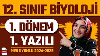 12Sınıf Biyoloji 1Dönem 1Yazılı  20242025 yazılı biyoloji [upl. by Ahcorb]