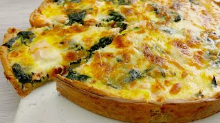 Its so delicious Mouthwatering Spinach and Salmon Quiche A Gourmet Delight [upl. by Graham172]