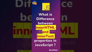 Difference between innerHTML and innerText properties in JavaScript shorts javascript [upl. by Anwahsar]