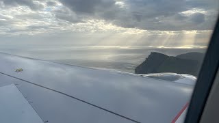 Landing at Vágar Airport FAEEKVG in the Faroe Island 13082023 [upl. by Atimad]