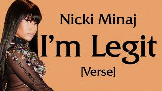 Nicki Minaj  Im Legit Verse  Lyrics I graduate with honors I ball Nead OConnortiktokobamer [upl. by Naujid172]