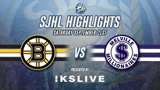 HIGHLIGHTS Estevan Bruins  Melville Millionaires Sept 21 2024 [upl. by Conner]