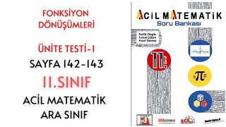 11Sınıf Soru Bankası Fonksiyonlarda Uygulamalar Ünite Testi1 Sayfa 142143 [upl. by Hodges]