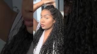 See My New BraidsIt’s Knotless Boho Braided Wig🤣knotlessbraids braidedwigs wiginstall shorts [upl. by Odla]