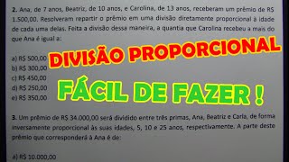 DIVISÃO PROPORCIONAL  6 QUESTÕES CONCURSO [upl. by Geaghan293]