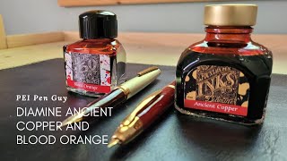 Diamine Ancient Copper and Blood Orange Ink Comparison [upl. by Sedgewinn]