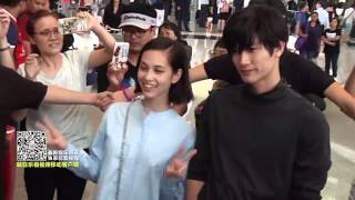 091415 Kiko Mizuhara and Haruma Miuras arrival in Hongkong [upl. by Annairol]