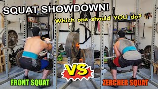 SQUAT SHOWDOWN Zercher Squat vs Front Squat Which is BETTER [upl. by Armmat253]