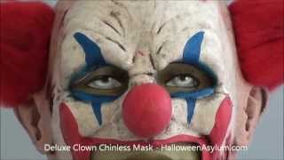 Deluxe Clown Chinless Halloween Mask  HalloweenAsylumcom [upl. by Chitkara]