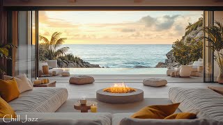 Luxury Autumn Beachfront Ambience with Upbeat Bossa Nova Jazz Music to Begin Your Week [upl. by Rauch]