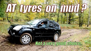 AT tyres on mud  Honda CRV and Yokohama Geolandar GO15 [upl. by Hamnet]