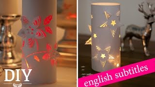 Weihnachtsdeko basteln  3DDekoWindlichter Tutorial  3D wind lights Howto  Deko Kitchen [upl. by Enaile550]