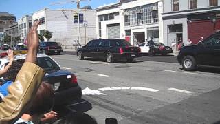 President Obama leaving The Intercontinental Hotel in San Francisco [upl. by Rurik880]