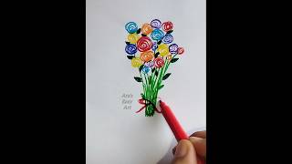 Easy Flower Drawing for kids ArasEasyArt flowerdrawing easydrawing ytshorts [upl. by Nelo]