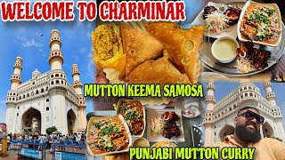 Mutton Keema Samosa ₹22 🤤 Charminar Tour Finally  Jena Babu Vlogs [upl. by Shuler]