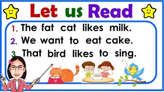 Reading tutorial for kids  Practice reading sentences  Reading lesson for kids [upl. by Anivlis]