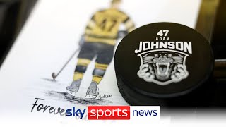 Ice Hockey Nottingham Panthers pay tribute to Adam Johnson in memorial game [upl. by Sidonie117]