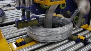 Automatic wire coil packaging line and wire stretch wrapper [upl. by Hoseia]