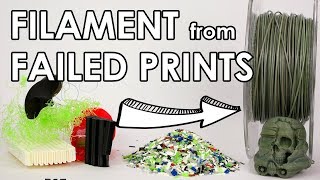 Recycle your failed 3D prints Make new filament at home [upl. by Niwle]