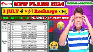 Airtel Price Hike  Airtel Price Increase  Airtel New Plan 2024  Airtel New Recharge Plan 2024 [upl. by Ayahc]