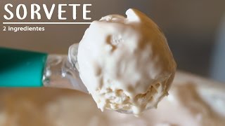 SORVETE CASEIRO COM 2 INGREDIENTES RÁPIDO E FÁCIL [upl. by Aver]