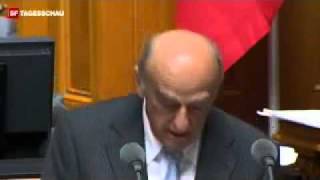 Hans Rudolf Merz  Bündnerfleisch Lachanfall in Parlament [upl. by Virginie]