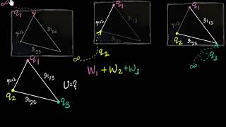 Potential energy of a system of 3 charges  Electrostatic potential amp capacitance  Khan Academy [upl. by Bellina]