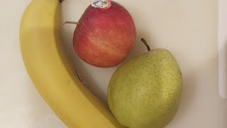 cutting banana apple and pear fruit satisfying viral [upl. by Enirroc]