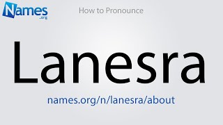 How to Pronounce Lanesra [upl. by Netsuj455]