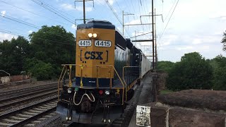 Conrail Shared Assets Operations ME2 Shoves East Through New Brunswick w CSX EMD GP402 4415 [upl. by Settle]