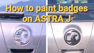 How to paint badges black on ASTRA Jblackout car emblems TheCarWorkshop [upl. by Anrym]