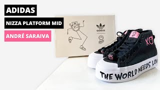 Adidas X André Saraiva  Nizza Platform Mid  Unboxing amp On Foot [upl. by Eetnahc]