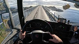 🇳🇴POV Truck Driving Scania R540 xT Northern NorwayLofoten Island [upl. by Hairaza]