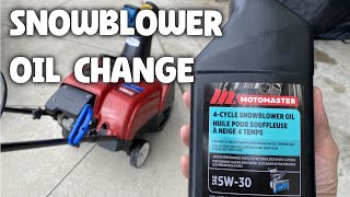 Snowblower Oil Change Toro Power Clear 518 ZR ZE Single Stage Maintenance [upl. by Ecirtemed]