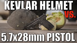 57x28mm Pistol vs Kevlar Helmet [upl. by Follmer]