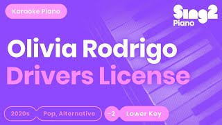 Olivia Rodrigo  drivers license Lower Key Karaoke Piano [upl. by Jae102]